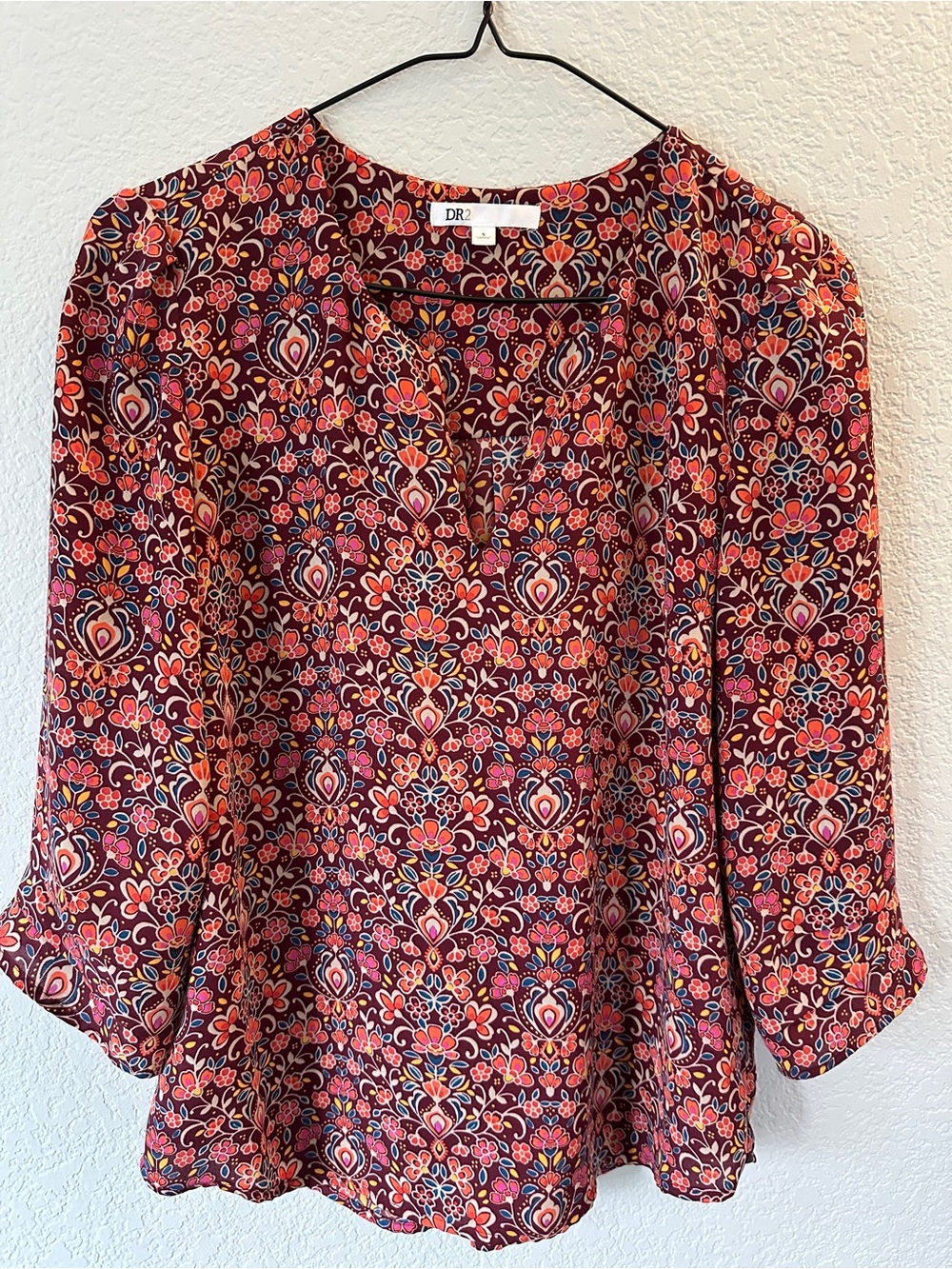 DR2 Women's Red Floral Blouse